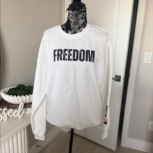 Gildan White Freedom Sweater , Charlie Kirk
